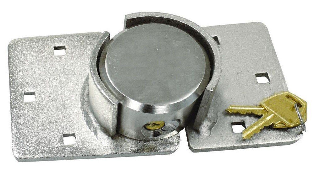 73MM HEAVY DUTY SHACKLESS PADLOCK AND HASP SET GATE SHED VAN SECURITY ROUND LOCK