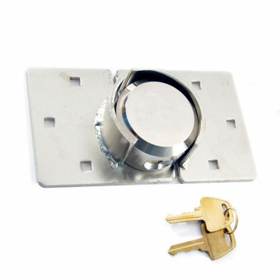 73MM HEAVY DUTY SHACKLESS PADLOCK AND HASP SET GATE SHED VAN SECURITY ROUND LOCK