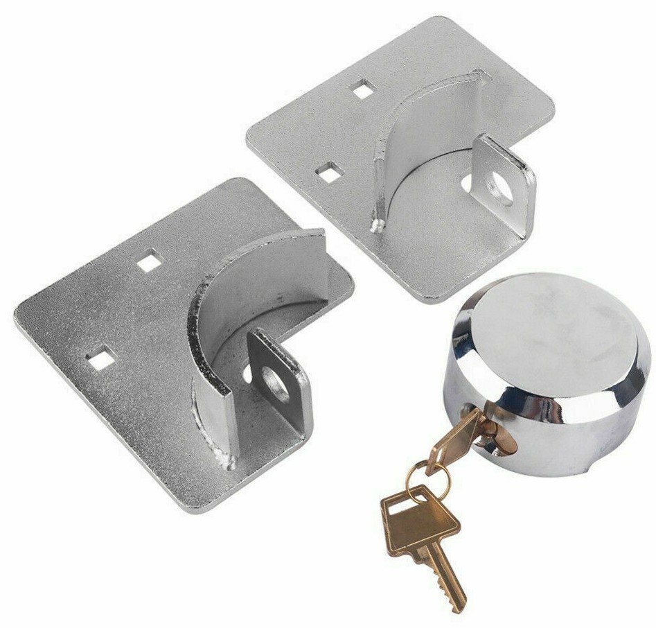 73MM HEAVY DUTY SHACKLESS PADLOCK AND HASP SET GATE SHED VAN SECURITY ROUND LOCK