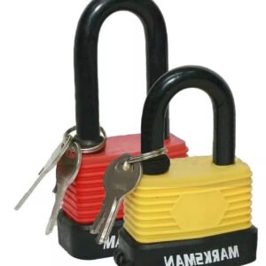 2x Weatherproof Laminated Padlock Plastic Coated Steel Security Lock With 3 Keys