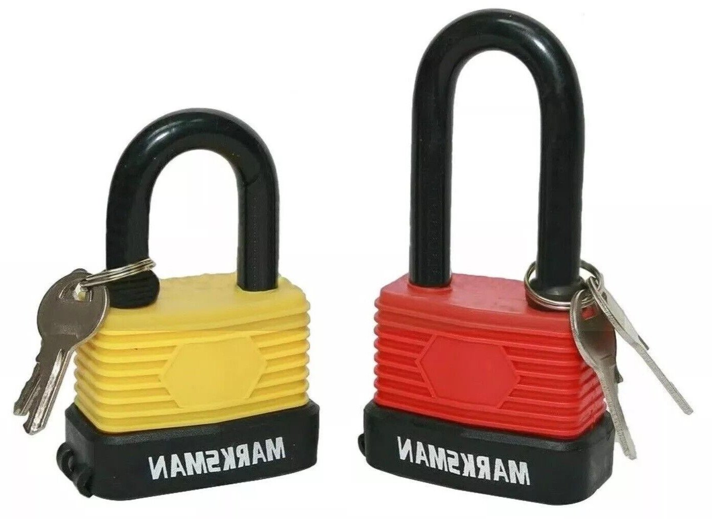 2x Weatherproof Laminated Padlock Plastic Coated Steel Security Lock With 3 Keys
