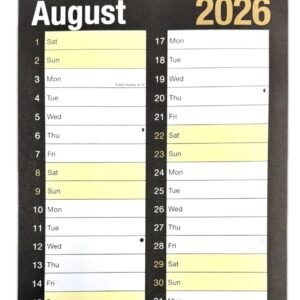Office 2026 A4 Two Column Calendar Month View Large Calendar Monthly Planner