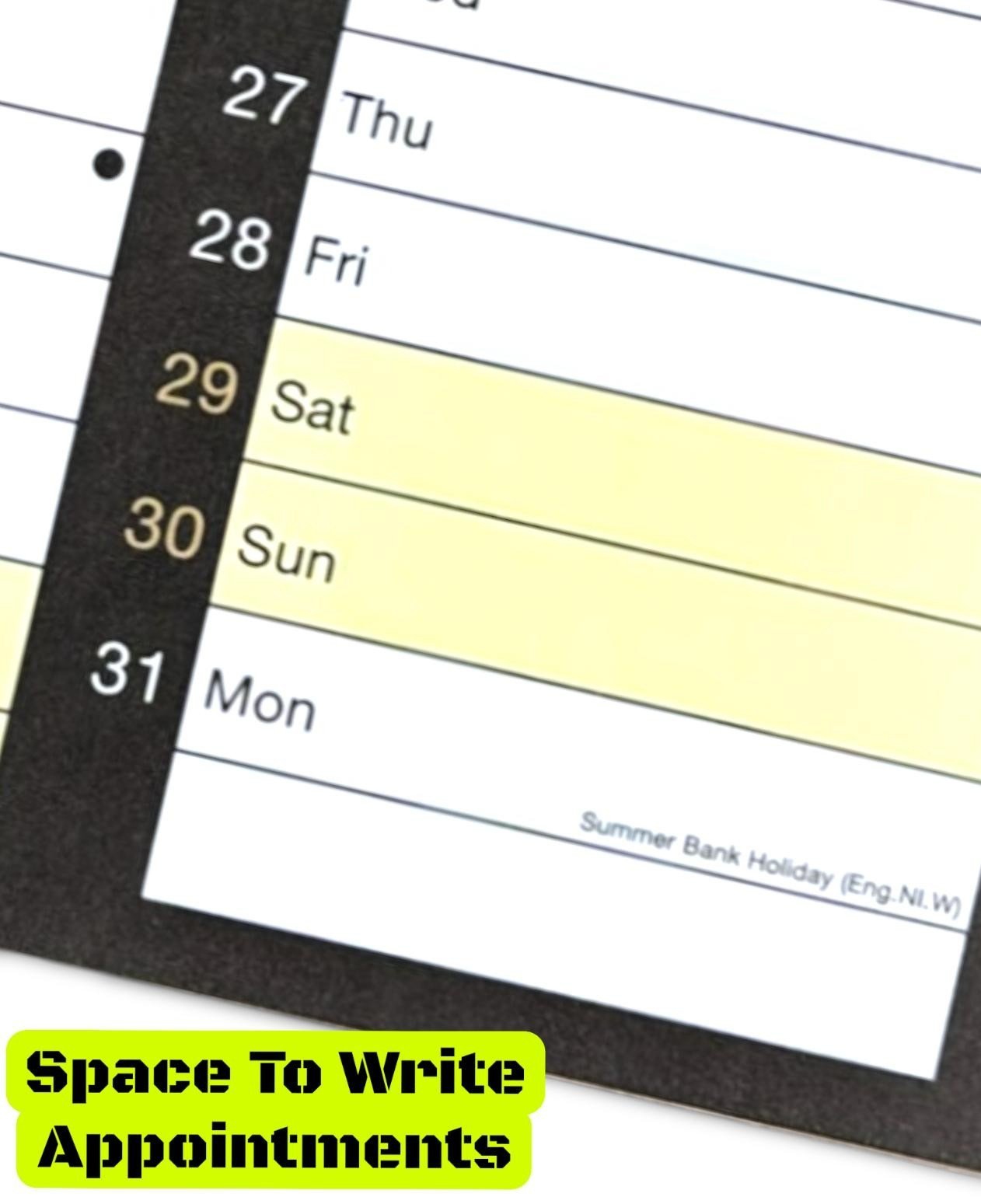 Office 2026 A4 Two Column Calendar Month View Large Calendar Monthly Planner