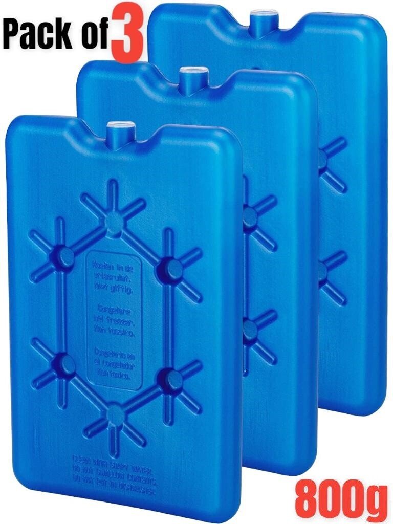 3 x Large 800g Ice Pack Cool Box Bag Freezer Block Travel Camp Picnic Reusable