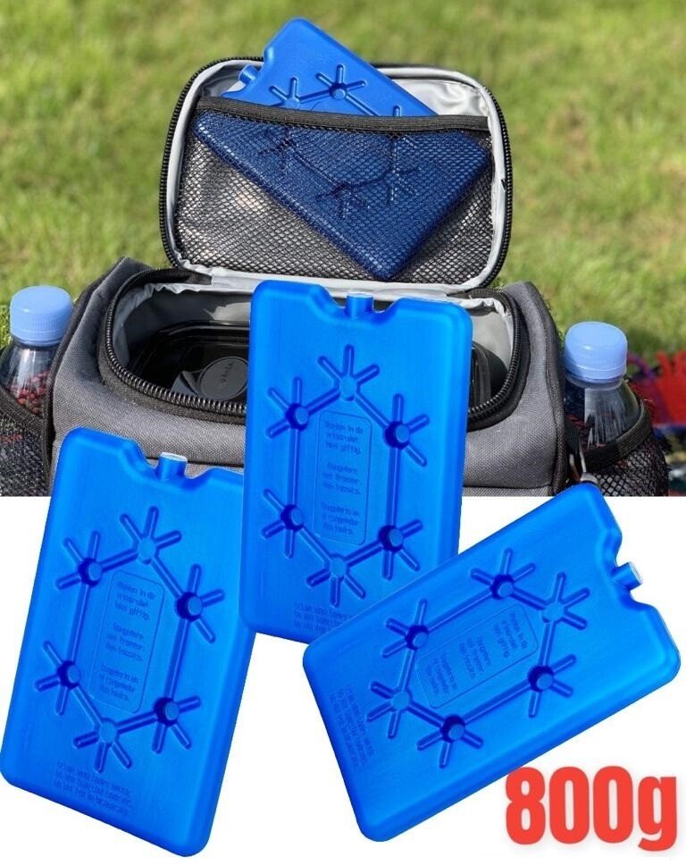 3 x Large 800g Ice Pack Cool Box Bag Freezer Block Travel Camp Picnic Reusable
