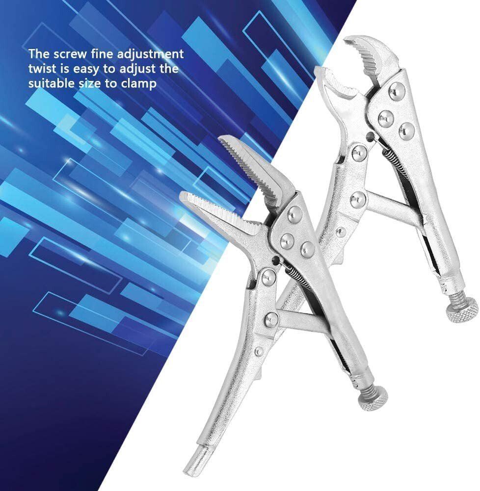 2pc Mini Locking Long Nose Mole Vice Welding Grip Clasp Small Adjustable Pliers
