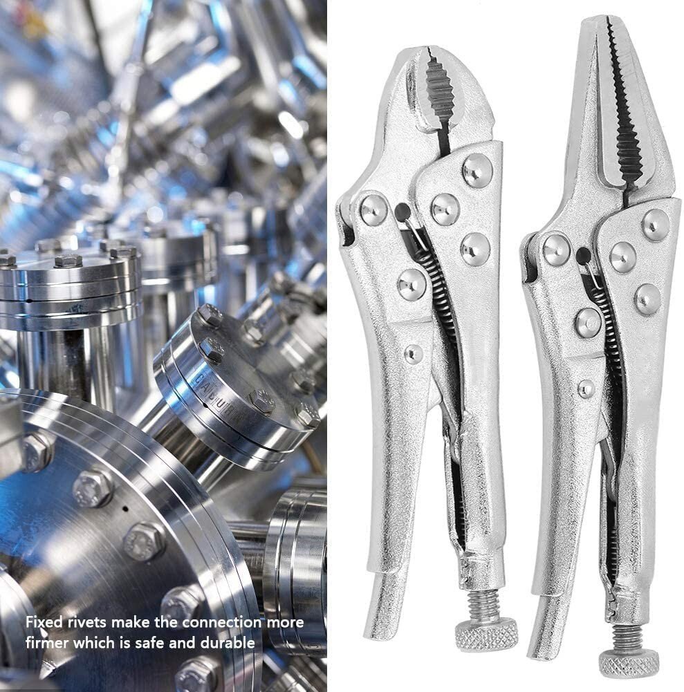 2pc Mini Locking Long Nose Mole Vice Welding Grip Clasp Small Adjustable Pliers