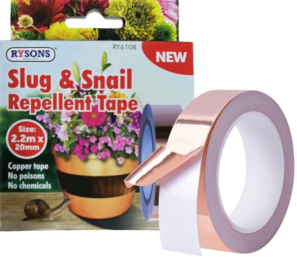 2.2mt Roll Slug Copper Tape Snail Repellent Self Adhesive Barrier Plant Repel
