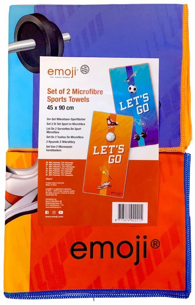 2PCS EMOJI MICROFIBRE QUICK DRY MEDIUM TOWEL Travel Bath Camping Sports Gym Yoga