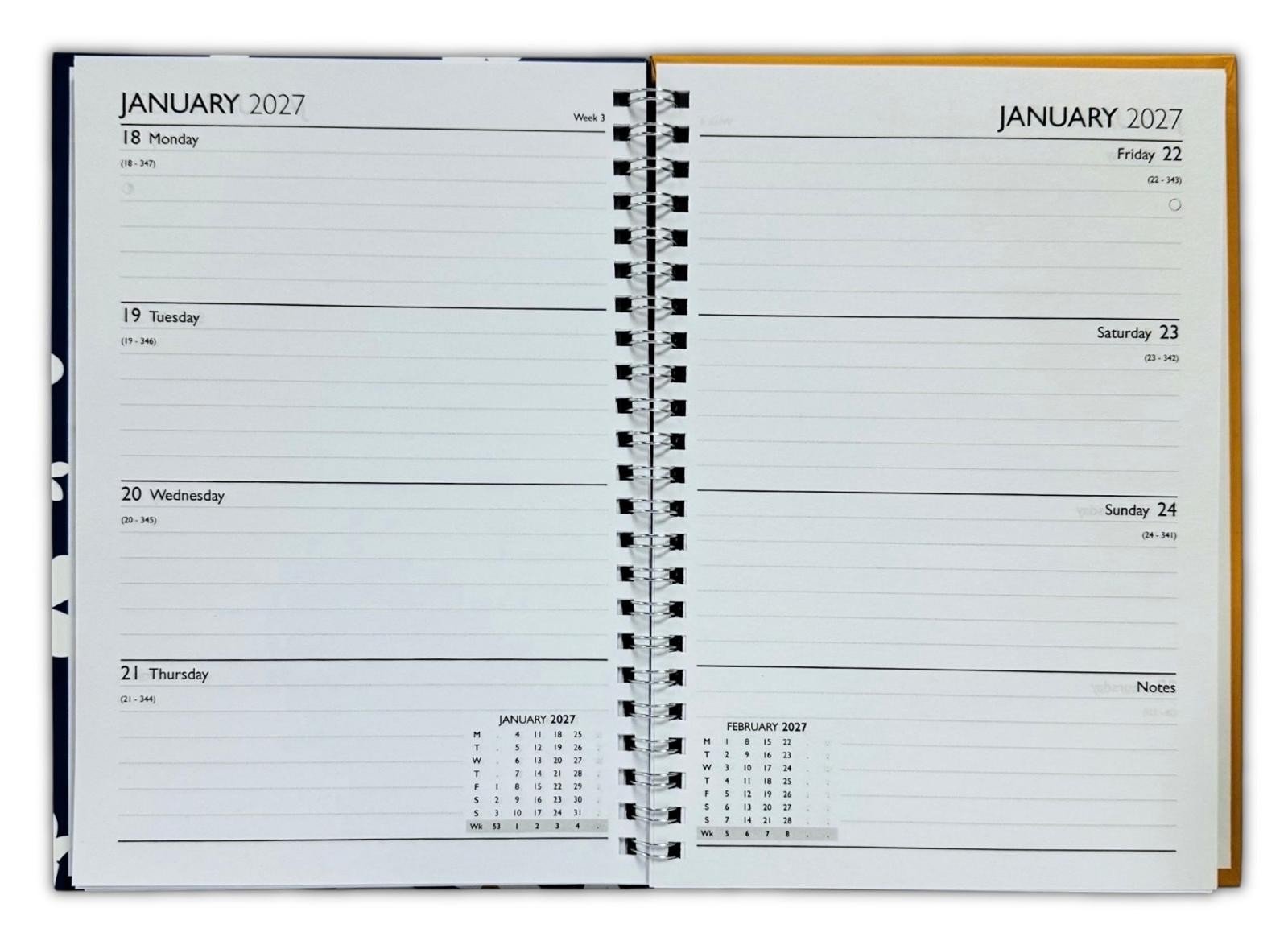 2026-2027 Academic A5 Week to View Daisy Floral Cover Diary School Year Teacher