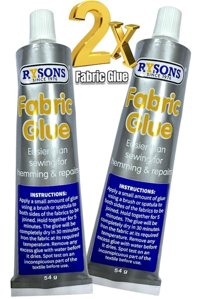 2 Super Extra Strong Fabric Glue Quick Bond Washable Textile Sewing Hemming 54g