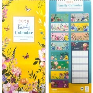 2026 Large Month To view Spiral Wall Calendar 5 Columns Family Organiser Planner