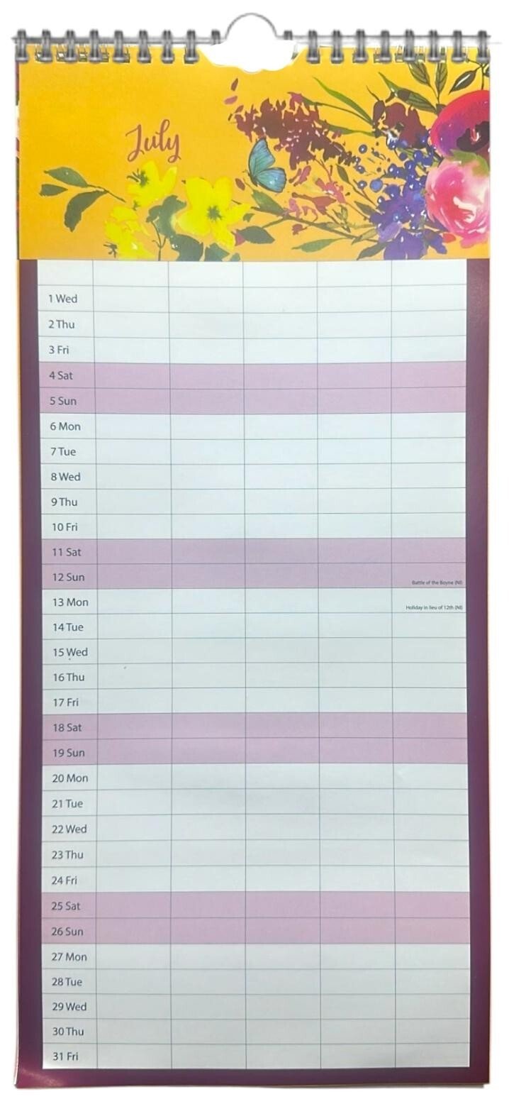 2026 Large Month To view Spiral Wall Calendar 5 Columns Family Organiser Planner