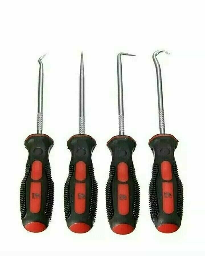 4pc PICK & HOOK SET SPRING O RING SEAL GASKET REMOVER REMOVAL PICKS TOOL