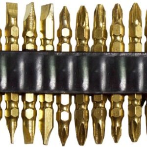 9pc Gold Double Ended Screw Bit Set Assorted Pozi & Flat Power Bits Screwdriver