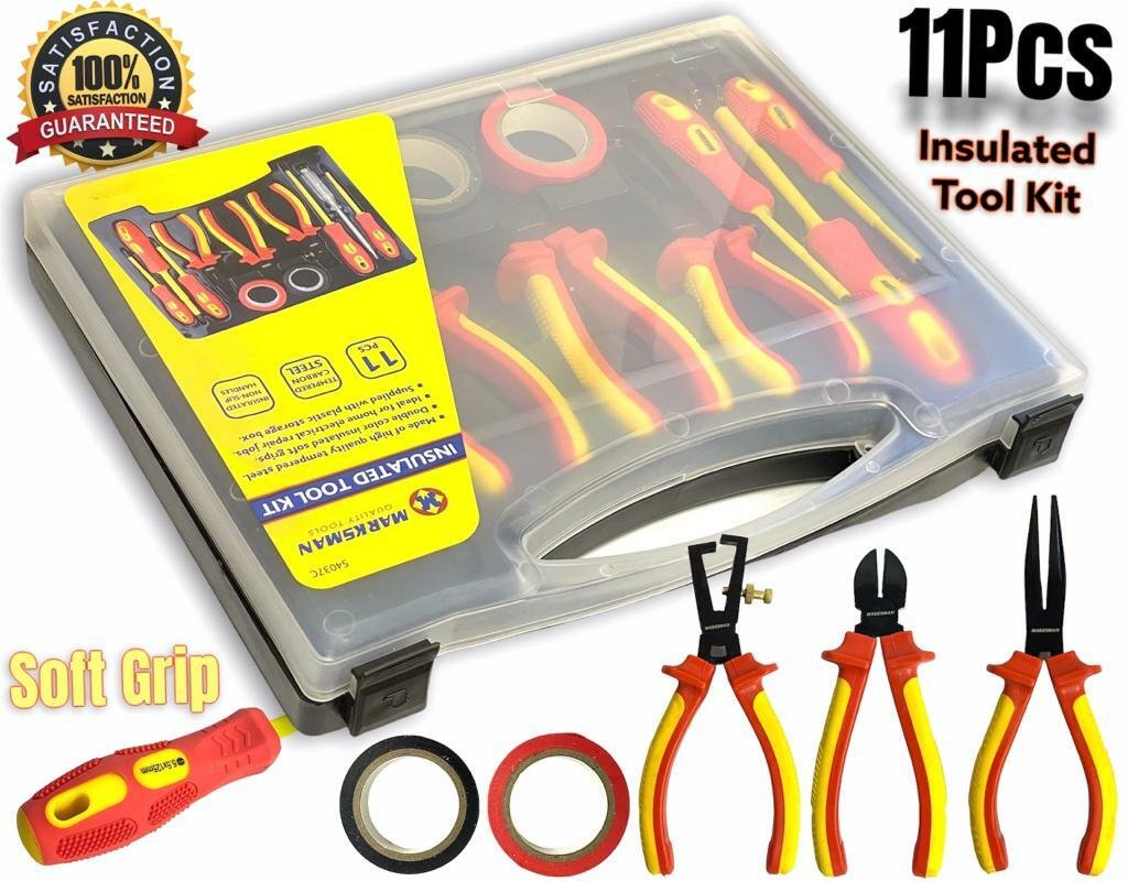 11PCS Electricians Screwdriver Set Electrical Fully Insulated Tool w/ Kit Case