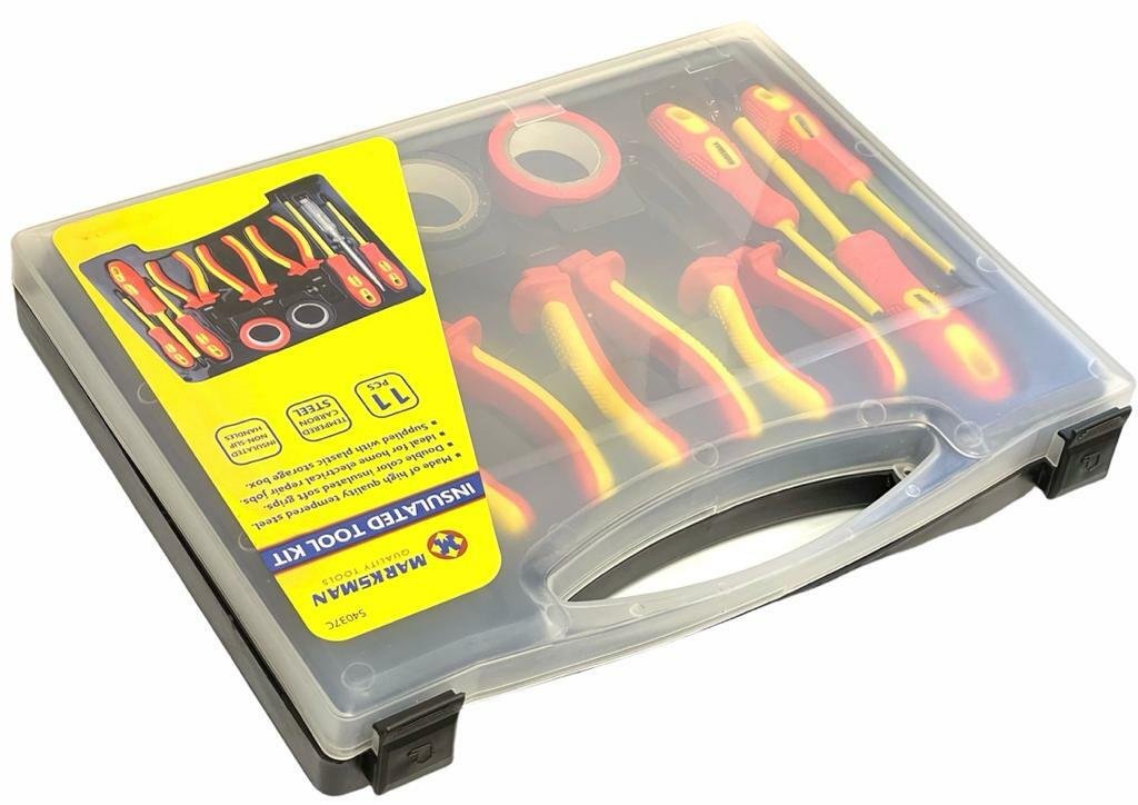 11PCS Electricians Screwdriver Set Electrical Fully Insulated Tool w/ Kit Case