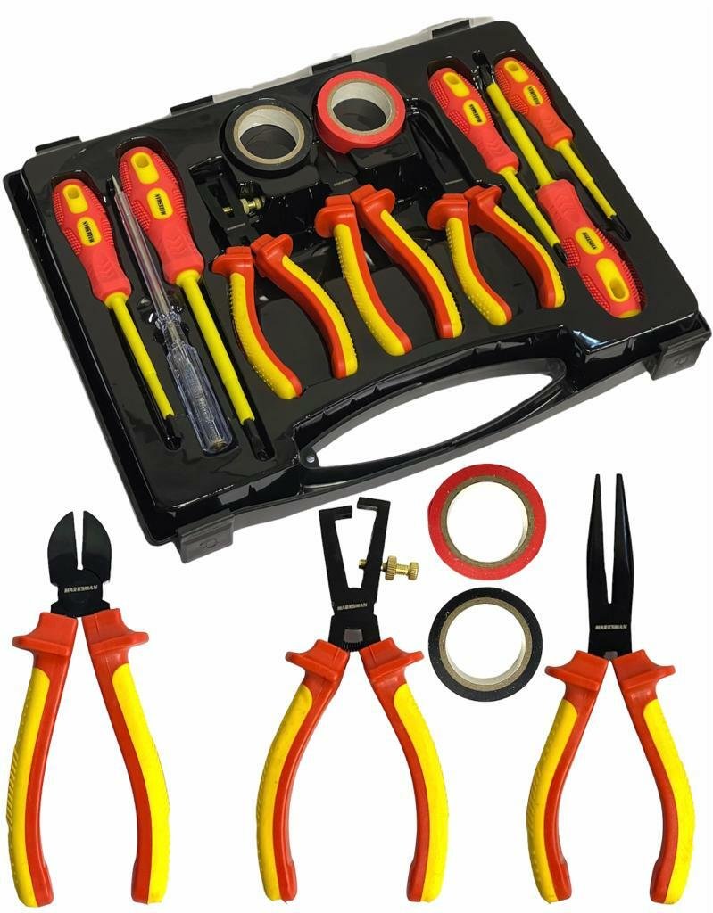 11PCS Electricians Screwdriver Set Electrical Fully Insulated Tool w/ Kit Case