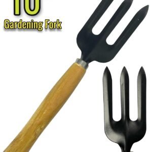 10″ Easy Wooden Grip Hard Garden Hand Fork Tool Spade Dig Rake Soil Planting