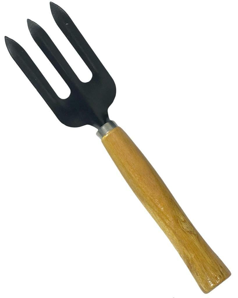 10" Easy Wooden Grip Hard Garden Hand Fork Tool Spade Dig Rake Soil Planting