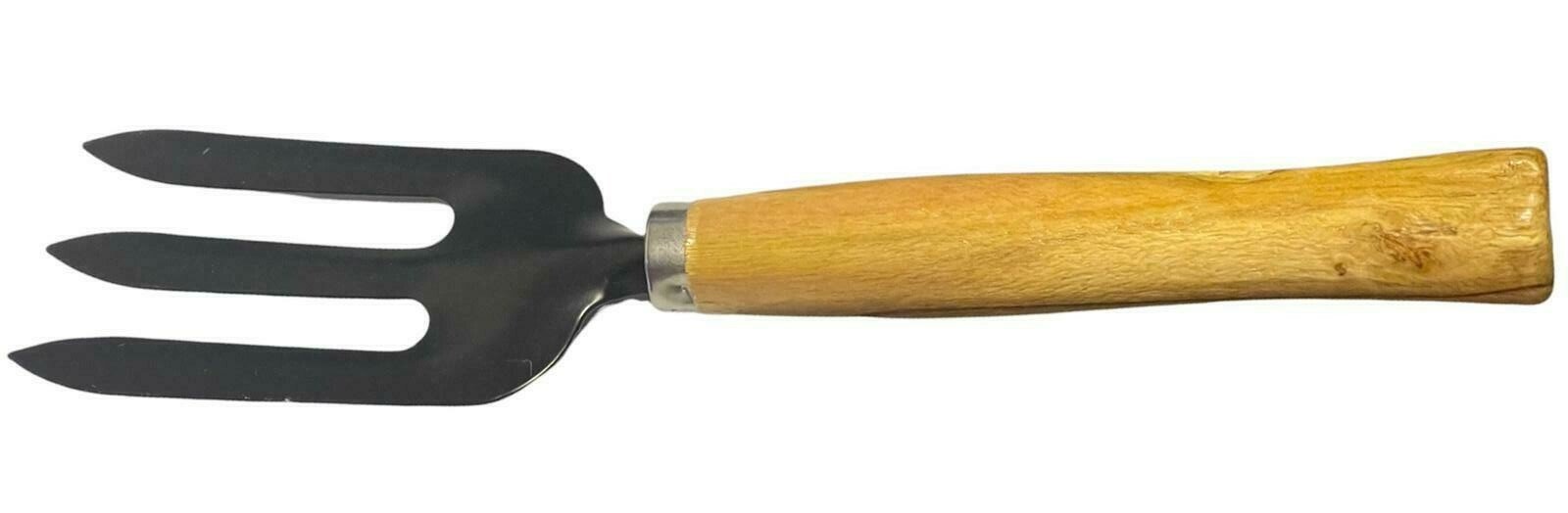 10" Easy Wooden Grip Hard Garden Hand Fork Tool Spade Dig Rake Soil Planting