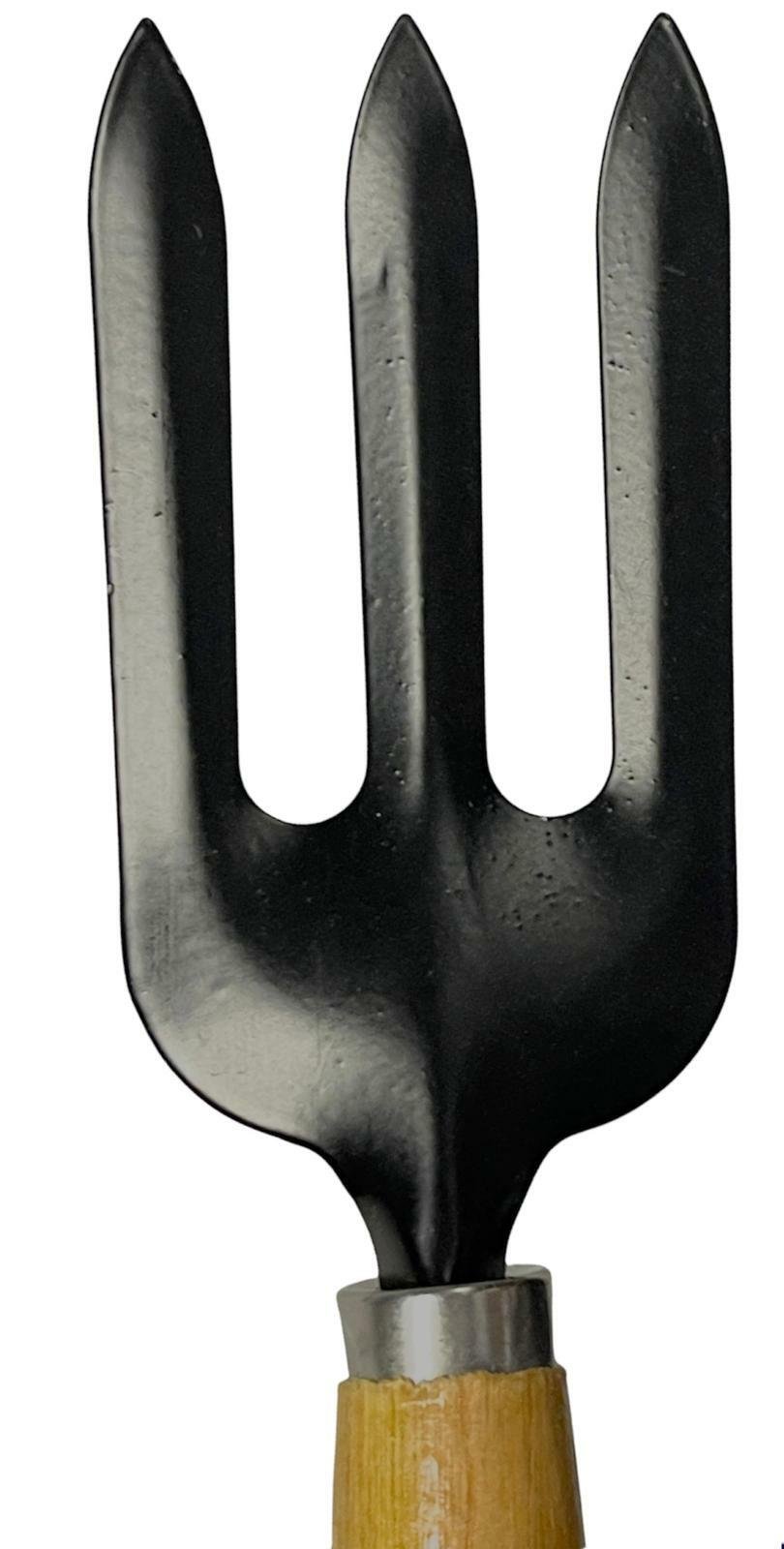 10" Easy Wooden Grip Hard Garden Hand Fork Tool Spade Dig Rake Soil Planting