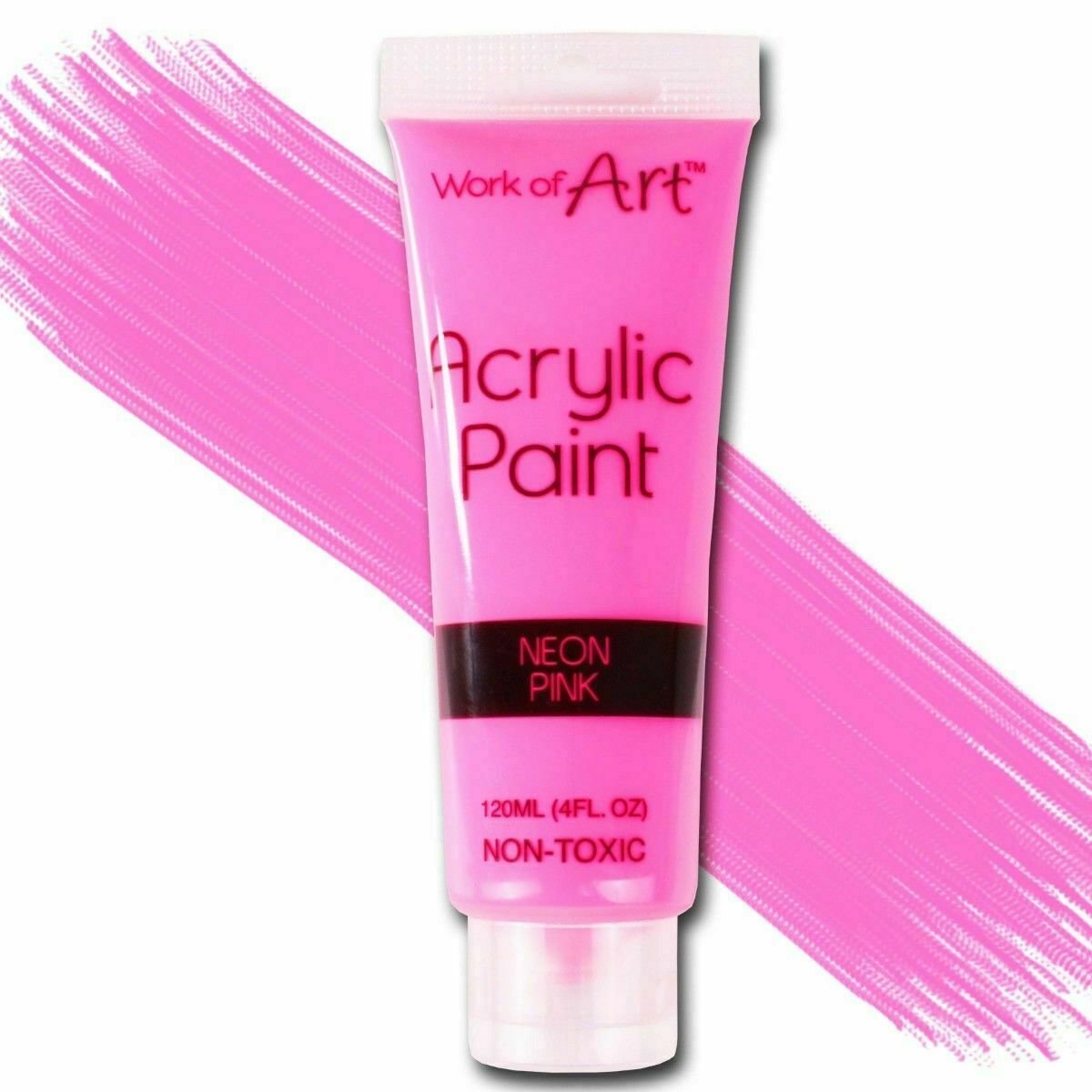 6 x Tubes Of Mixed Neon Acrylic Paint Assorted Colours Artist Paints Craft 120ml