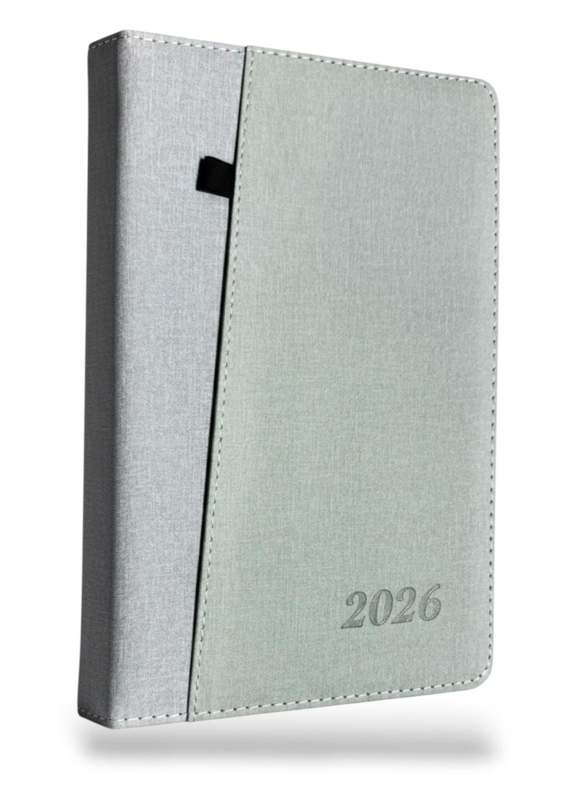 2026 Diary A5 Day to Page Full Year Planner Desk Luxury Stitched Fabric Cover