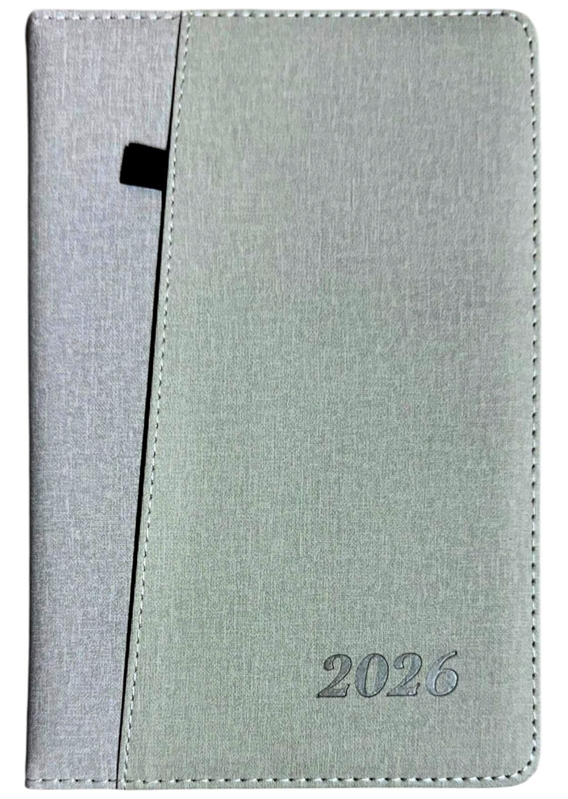 2026 Diary A5 Day to Page Full Year Planner Desk Luxury Stitched Fabric Cover