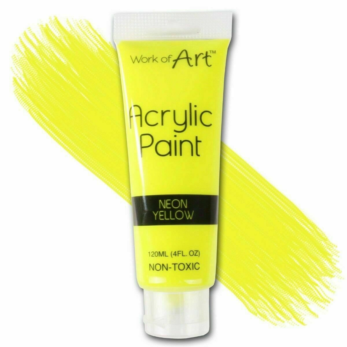 6 x Tubes Of Mixed Neon Acrylic Paint Assorted Colours Artist Paints Craft 120ml