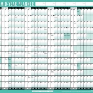 A1 2026-2027 Academic Mid Year Student Wall Planner Calendar Pen Sticker Aug-Aug