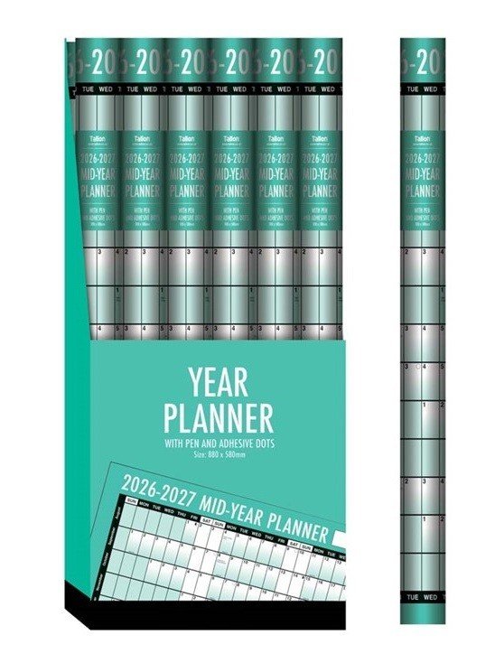 A1 2026-2027 Academic Mid Year Student Wall Planner Calendar Pen Sticker Aug-Aug