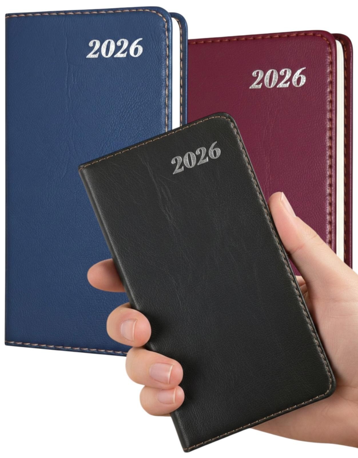 2026 Diary Slim Week To View Diary Pu Leather Full Year Planner Case Bound Cover