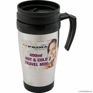 PRIMA Thermos Steel Travel Mug Tea Coffee Thermal Drink Cup Slide Top 400ml