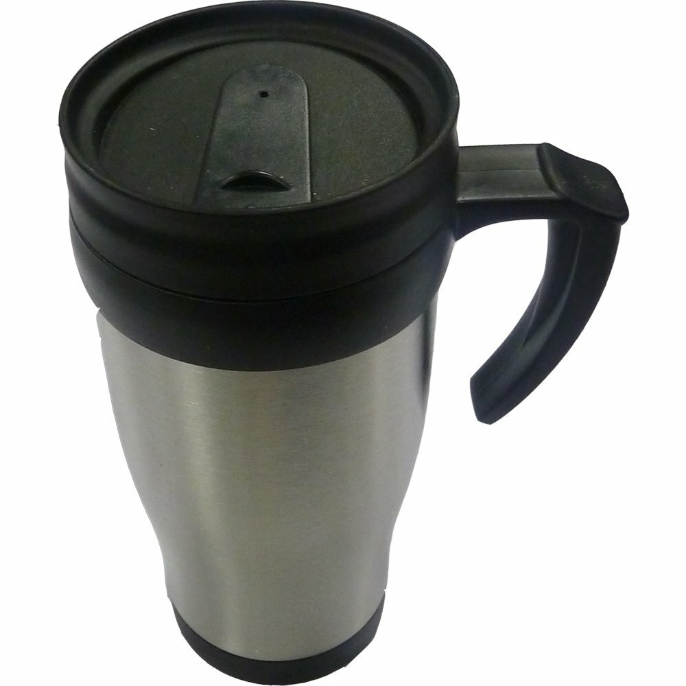 PRIMA Thermos Steel Travel Mug Tea Coffee Thermal Drink Cup Slide Top 400ml