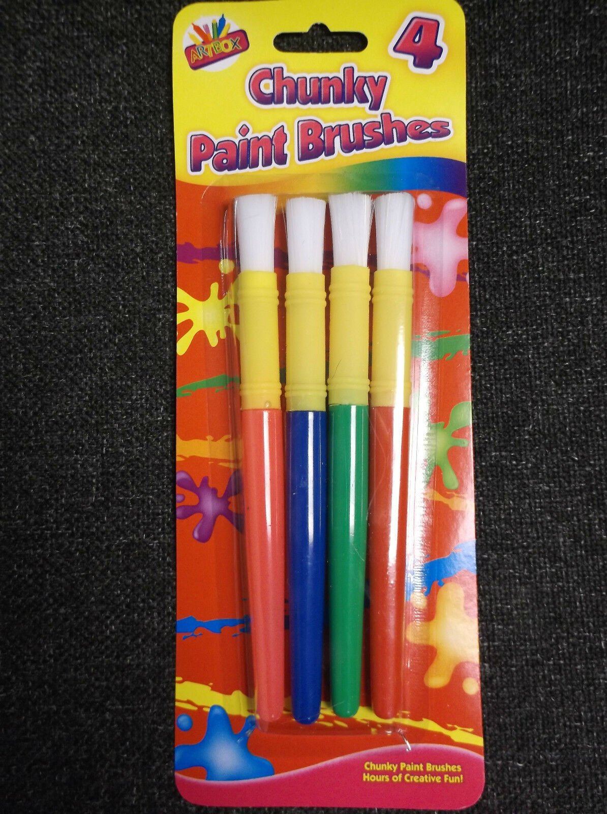 4 PCS CHUNKY PAINT BRUSHES ARTISTS SET KIDS CHILDREN SCHOOL ART CRAFT GLUE UK