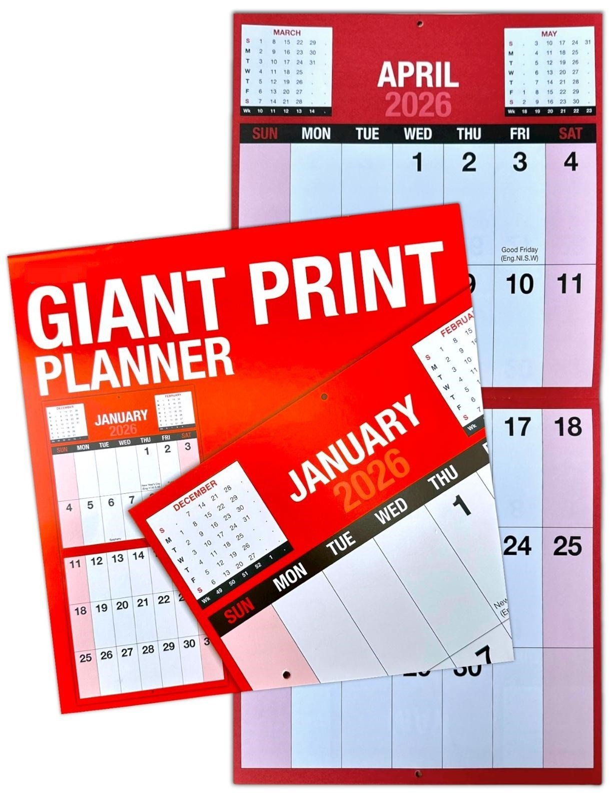 2026 Giant View Month To View Commercial Giant Print Full Year Planner Organiser