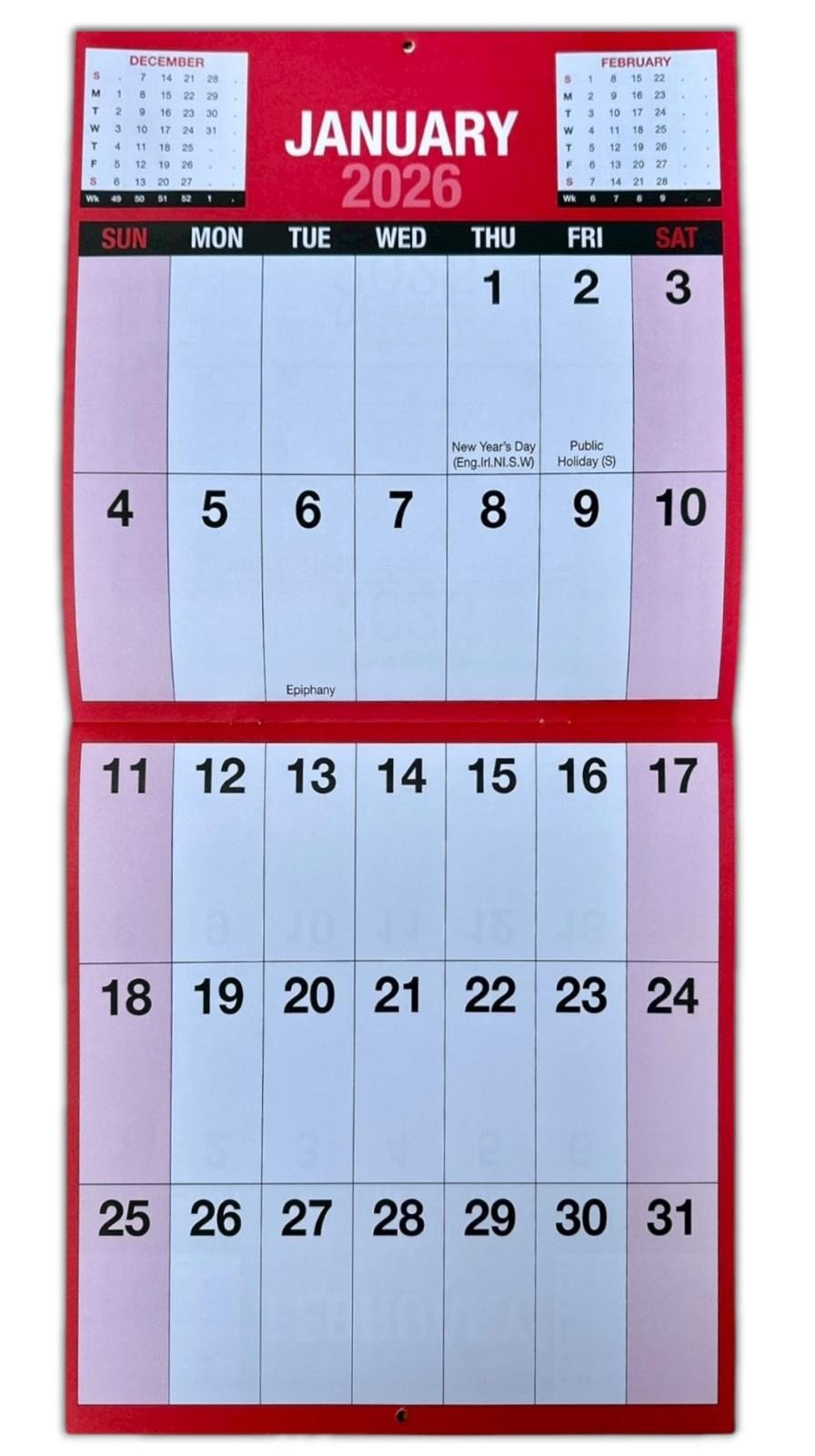 2026 Giant View Month To View Commercial Giant Print Full Year Planner Organiser