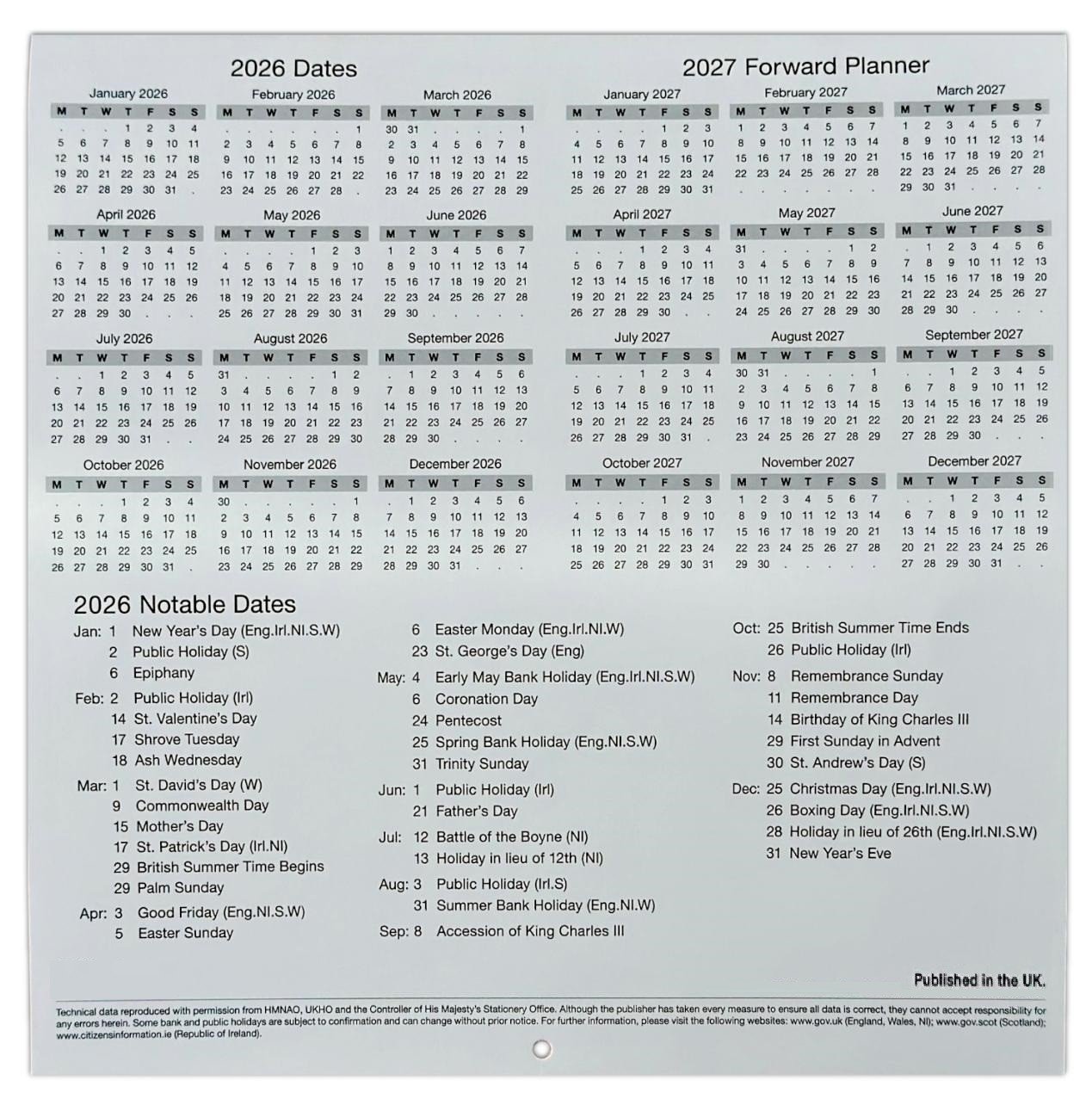 2026 Giant View Month To View Commercial Giant Print Full Year Planner Organiser