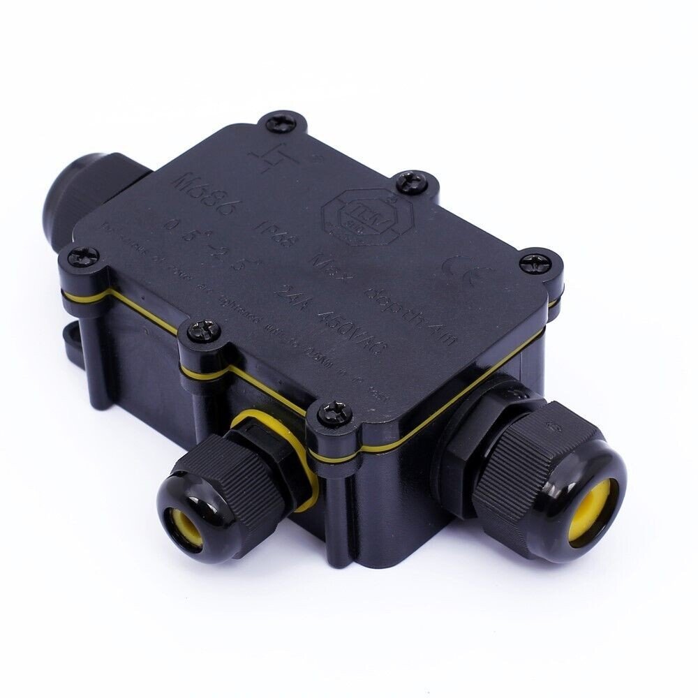 3 Way Waterproof Electrical IP68 Junction Box Cable Connector Wire Outdoor UK