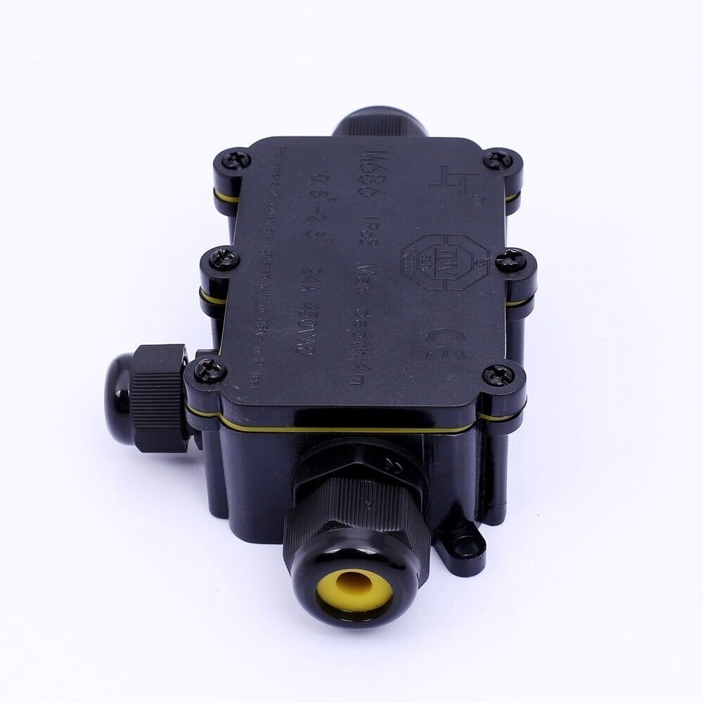 3 Way Waterproof Electrical IP68 Junction Box Cable Connector Wire Outdoor UK