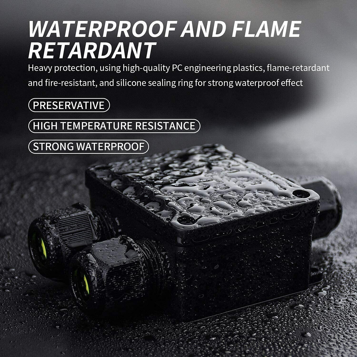 3 Way Waterproof Electrical IP68 Junction Box Cable Connector Wire Outdoor UK
