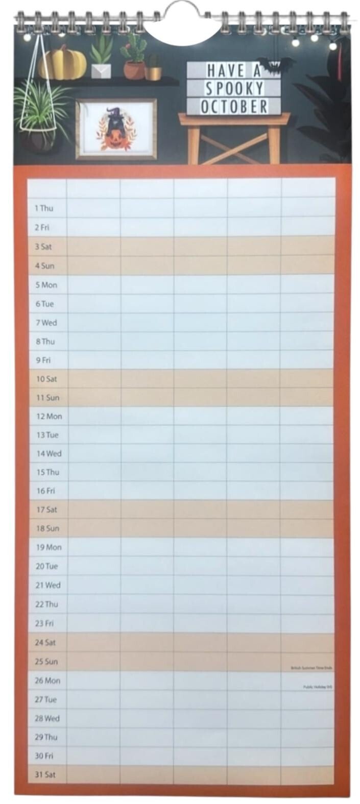 2026 Family Organiser 5 Columns Premium Wall Calendar Planner Month to View