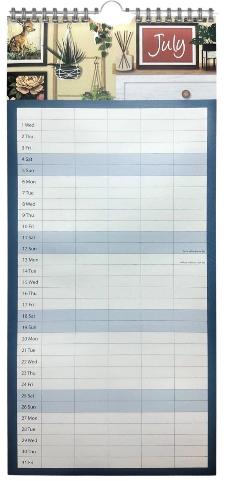 2026 Family Organiser 5 Columns Premium Wall Calendar Planner Month to View