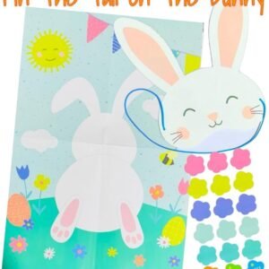Pin The Tail On The Bunny Rabbit Easter Egg Hunt Kids Fun Easter Party Game Gift