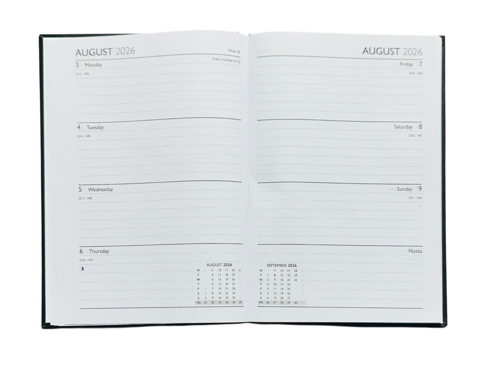 2026-2027 A5 Size Academic Mid Year Week to View Student Teacher Diary Planner
