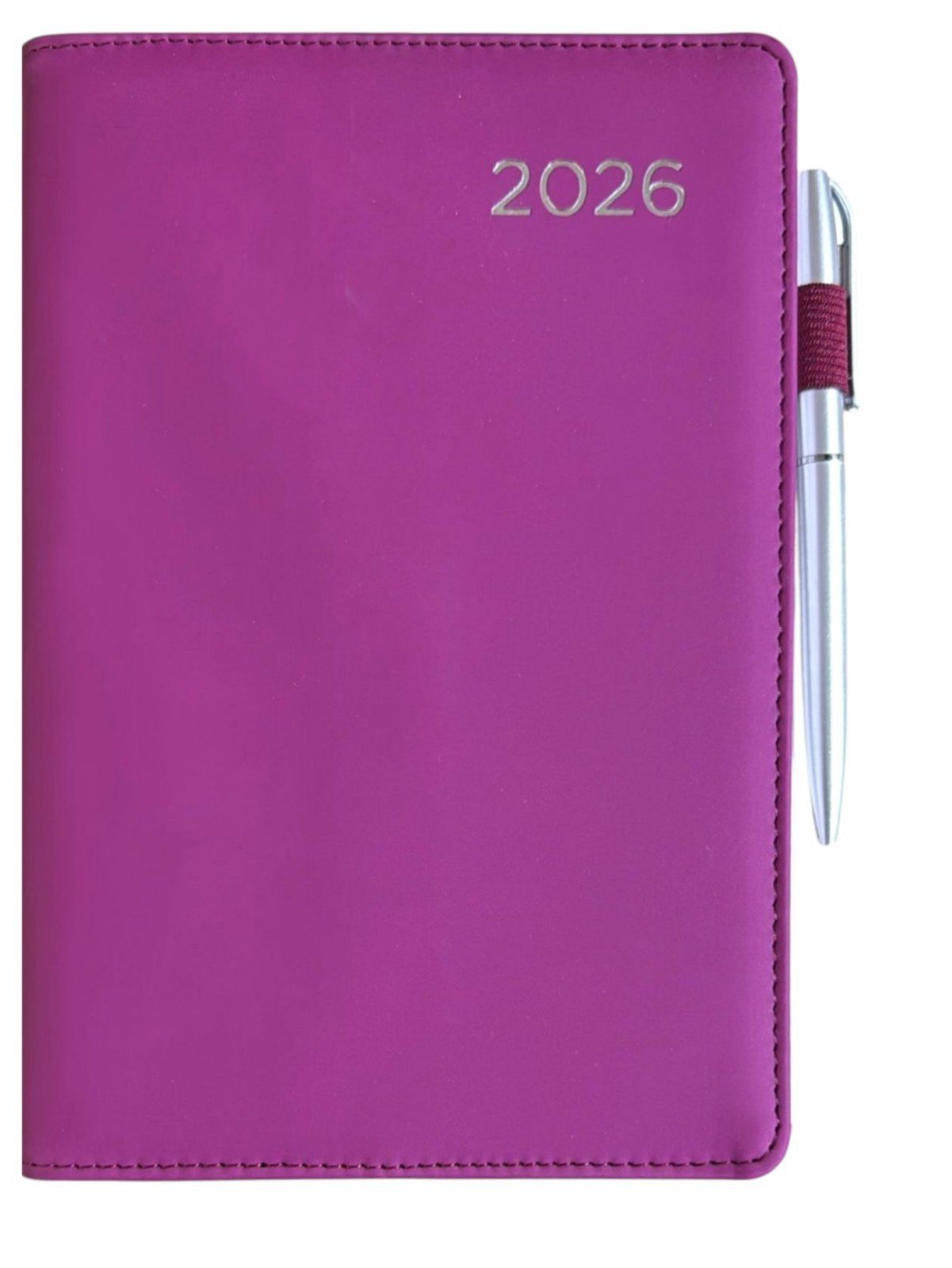 2026 Diary A5 Week To View Full Year Planner Desk Luxury Leather Cover With Pen