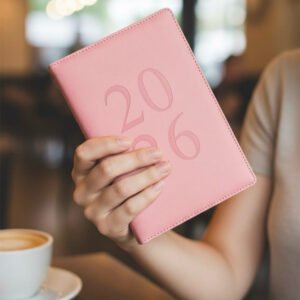 2026 A6 Day A Page Luxury Leatherette Cover Journal Organiser Index Diary Office