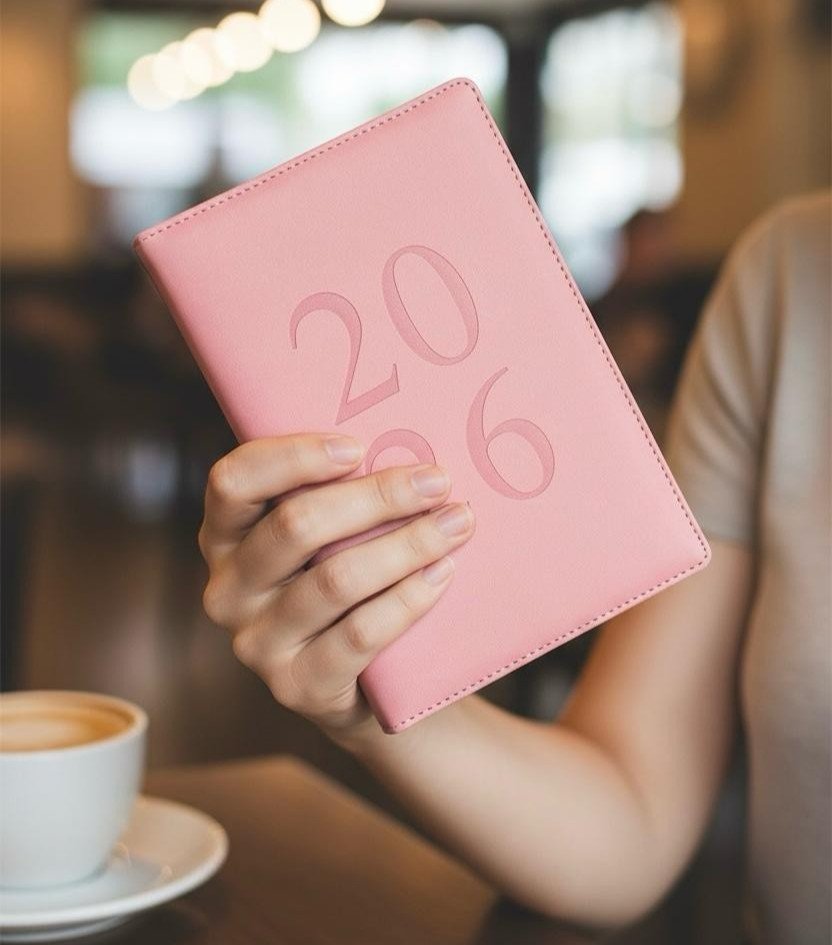 2026 A6 Day A Page Luxury Leatherette Cover Journal Organiser Index Diary Office