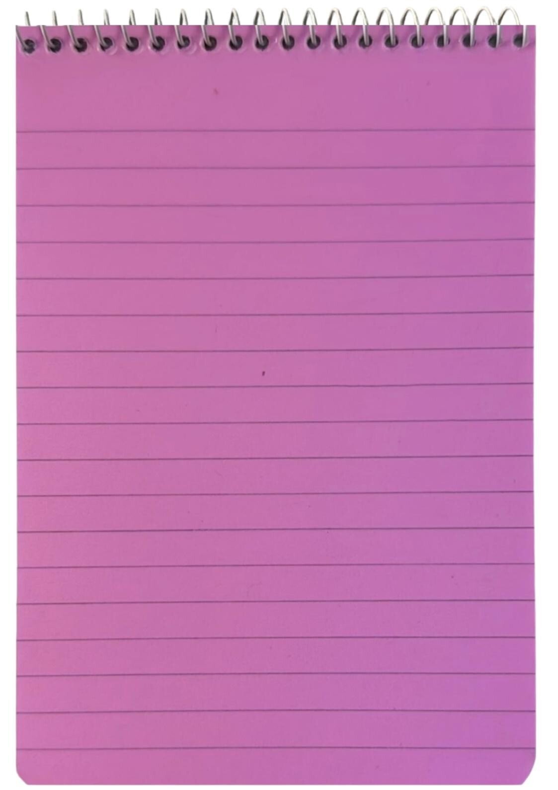 6 Neon NOTE PADS Neon Spiral Bound Ruled Lined 100x150mm Plastic Cover Notebooks